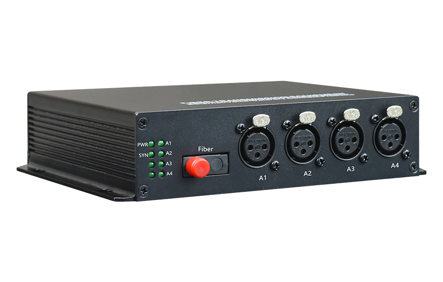 Desktop 4-channel XLR broadcast audio Fiber Mux