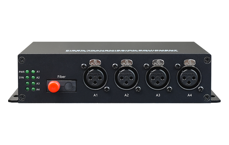 Desktop 4-channel XLR broadcast audio Fiber Mux