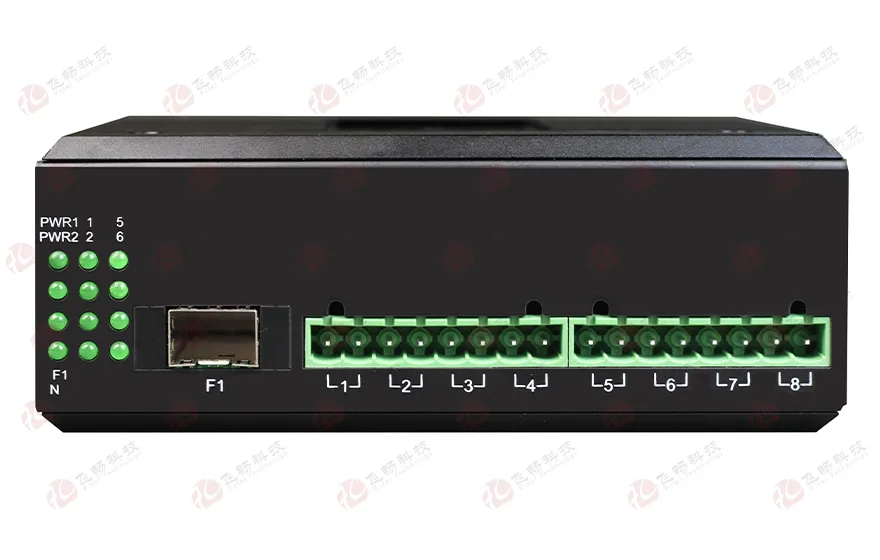 飞畅科技-工业轨式 1-8路 开关量(支持AC220V 10A)光端机